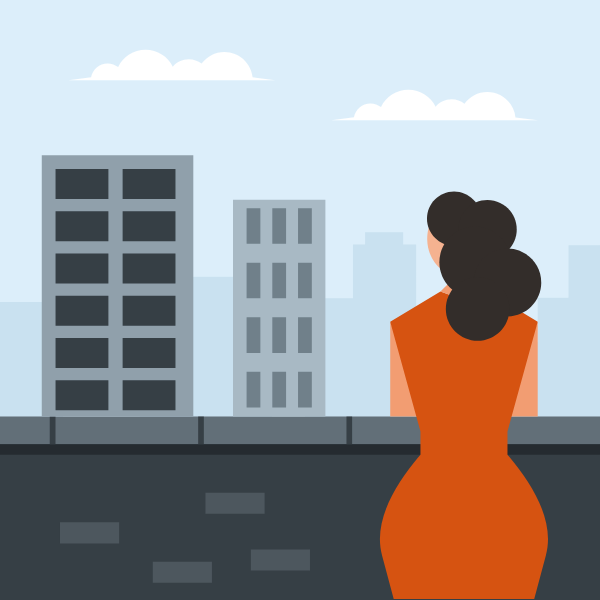 Woman on the rooftop