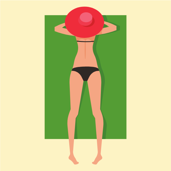 Woman sunbathing on the beach