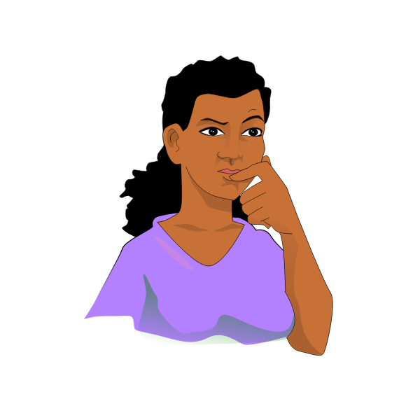 Afro woman thinking vector graphics