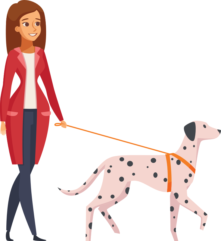 Woman and Dalmatian dog