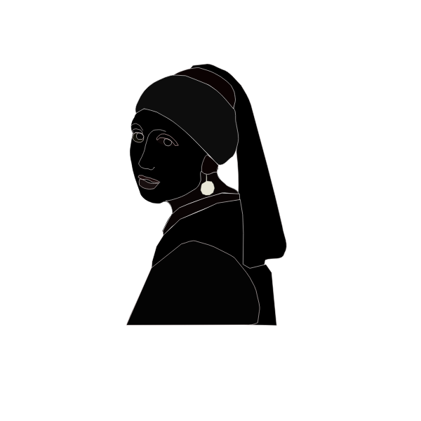 woman with pearl black | Free SVG