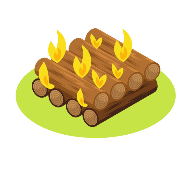 Wood logs campfire 3d