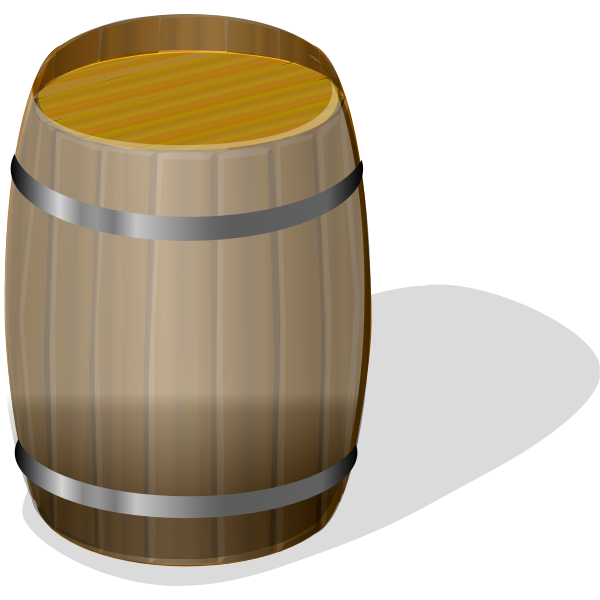 Wooden barrel with shadow