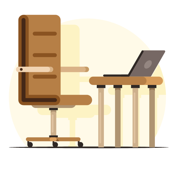 Workplace chair and desk