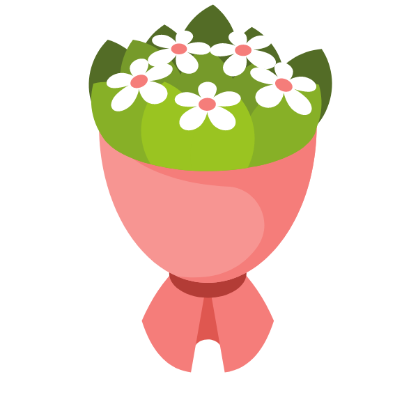 Wrapped bouquet of flowers