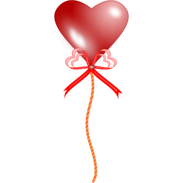 Vector graphics of red heart shaped balloon