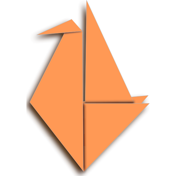 Orange bird origami illustration