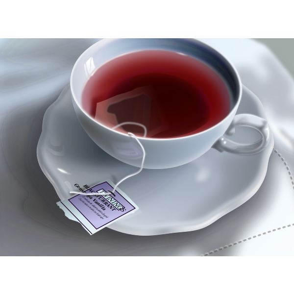 Tea cup with tea bag
