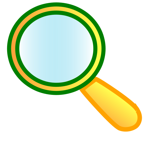 Vector graphics of magnifier with orange handle