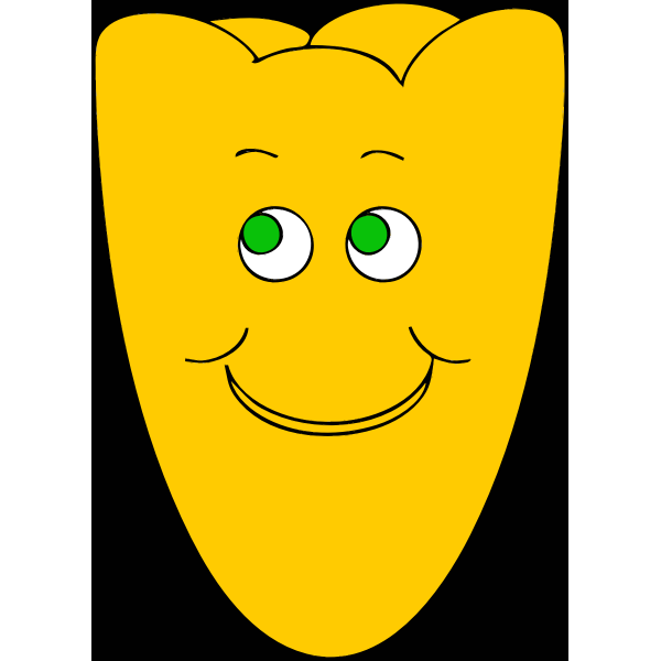 Vector clip art of yellow smiley flower
