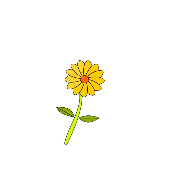 Vector graphics of funny color flower