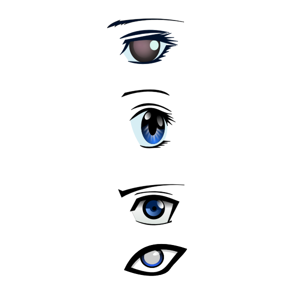 Set of manga eyes vector illustration