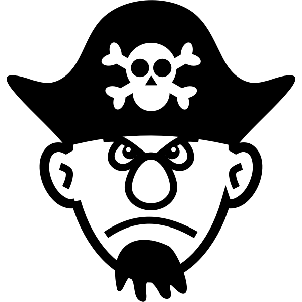 Vector graphics of big nosed young pirate with beard