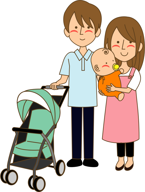 Family with baby cartoon illustration (#3)