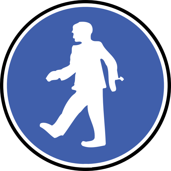 Pedestrian blue symbol