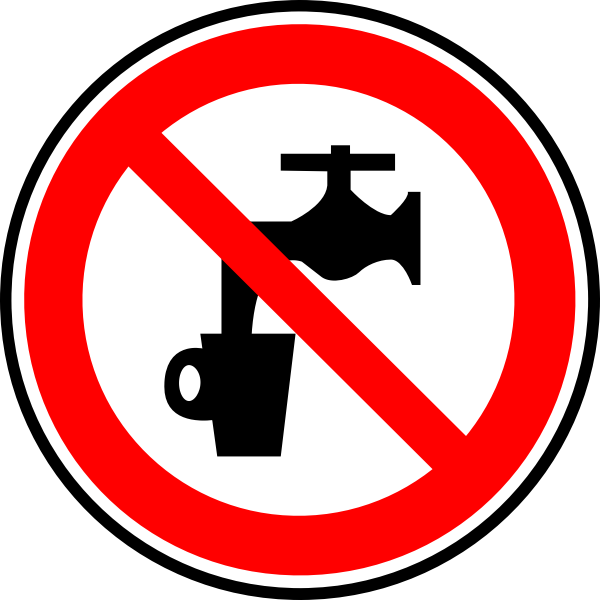 No Drinking Water Prohibition Sign Vector Graphics Free Svg