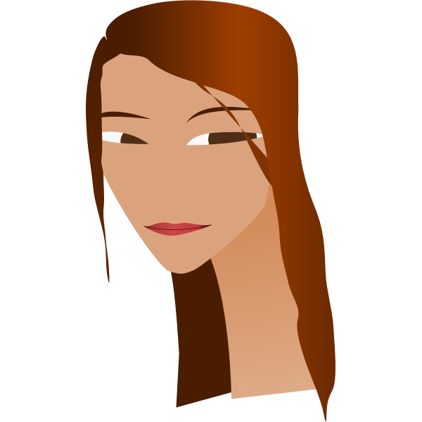 Woman's face with long neck