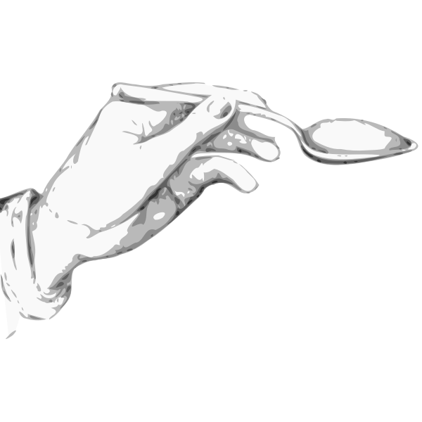 Hand holding a spoon Vector clip art