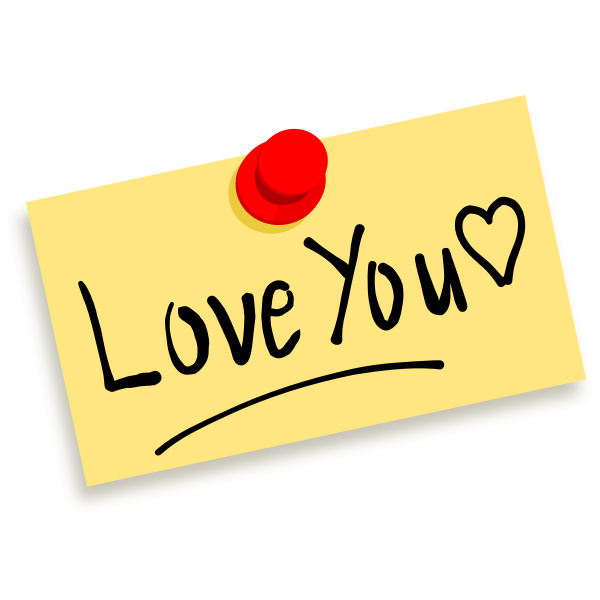 Vector image of love note