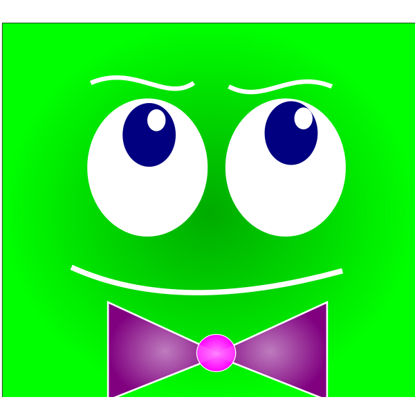 Green creature with a tie