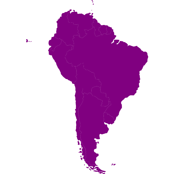 Vector map of South-American continent