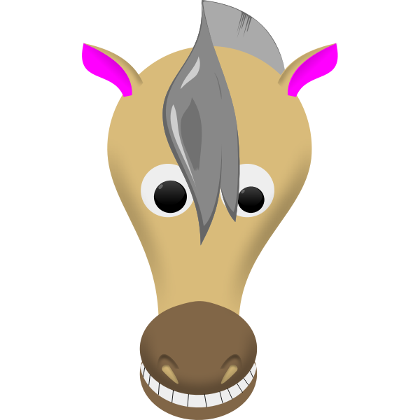 Comic horse face vector image | Free SVG