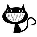 Vector image of huge smile cat face