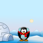 Eskimo penguin in winter clothes vector clip art