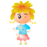 Vector graphics of girl with short blond hair