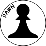 Black and white chess pawn