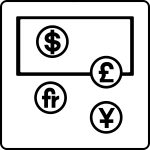 Money silhouette vector icons