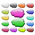 Set of shiny colorful speech bubbles vector graphics