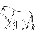 Vector image of walking lion line art