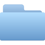 Blue closed office folder vector clip art