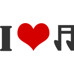 I love music vector sign