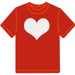 Red T-shirt with heart vector image