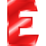 Glossy ''E'' letter