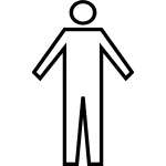 Men's toilet line art symbol vector drawing
