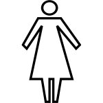 Ladies toilet line art sign vector graphics