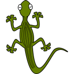 Green gecko viewed from top vector illustration