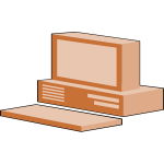 Brown computer configuration vector image