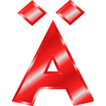 Effect Letters Alphabet red: Ã„