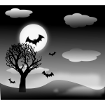 Dark Halloween landscape vector image