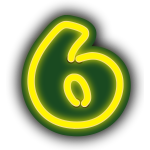 Neon Numerals 6 1 Free SVG
