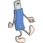 Vector illustration of walking USB stick