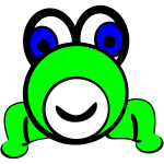 Smiling cartoon frog