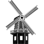 Windmill monochrome art