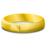 Vector clip art of one gold wedding ring