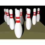 Bowling tenpins with shade vector clip art