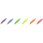 Vector drawing of six colors feather selection